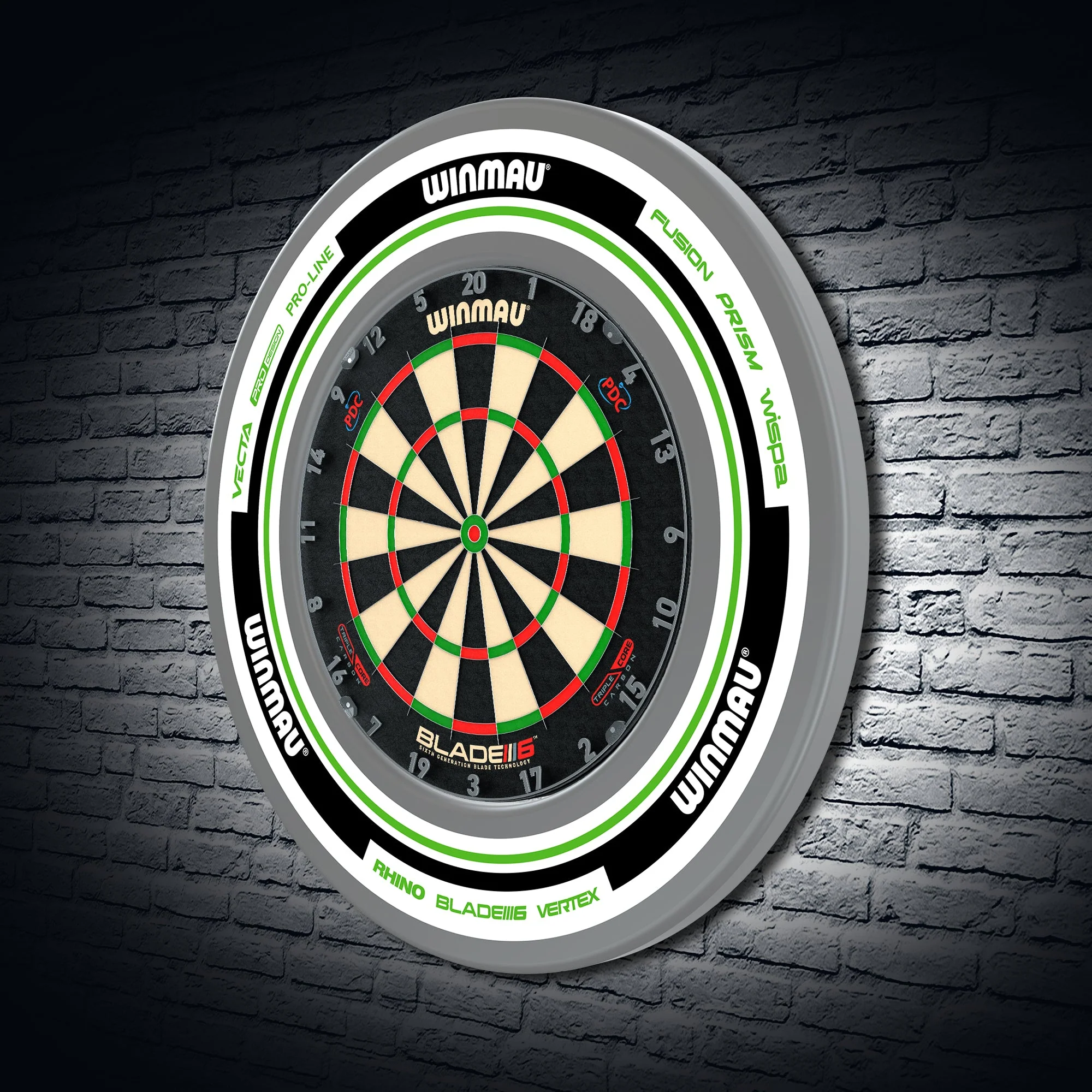Advance White and Green Dartboard Surround - Image 3
