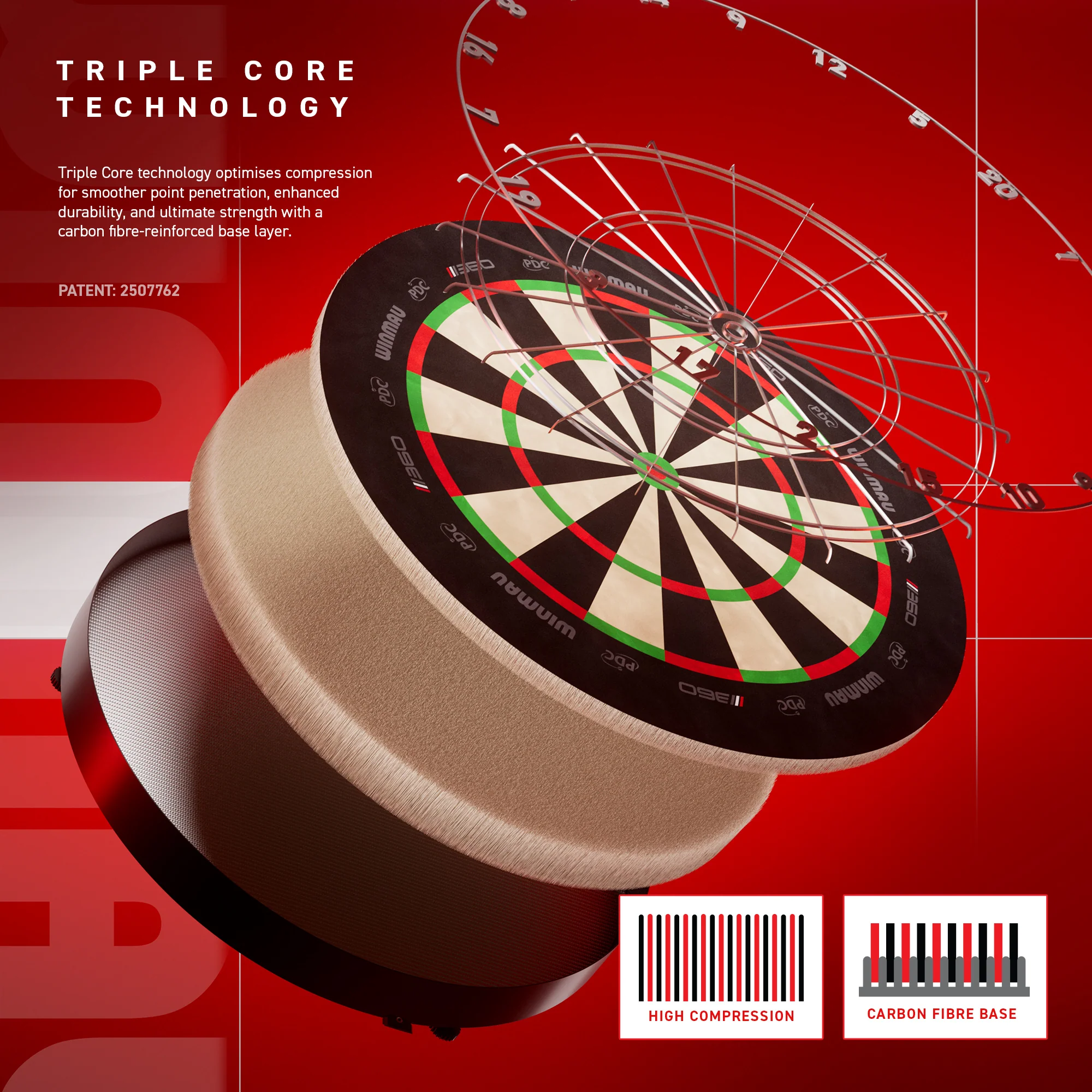 Winmau Blade 360 Triple Core Dartboard - Official PDC - Image 5