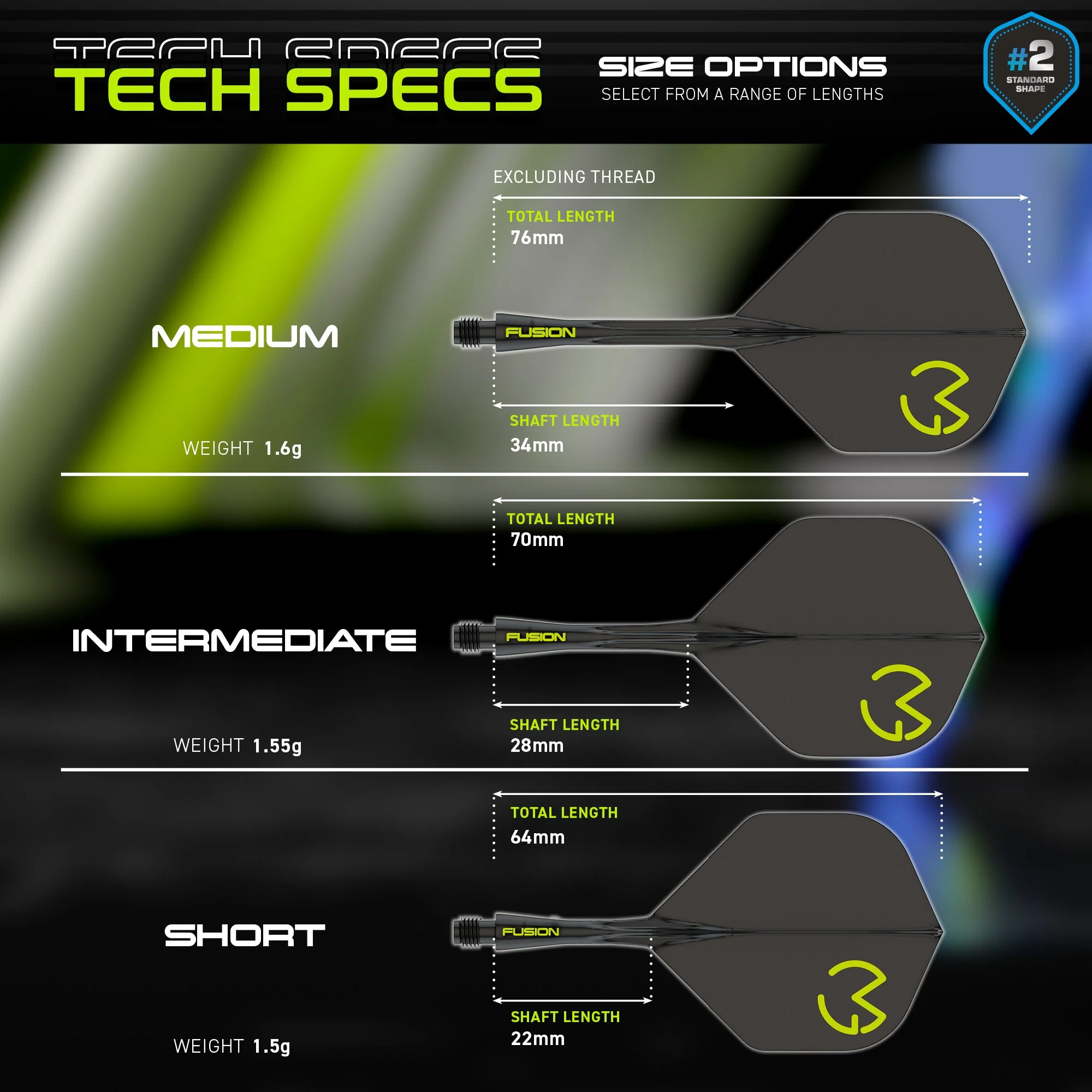 Fusion #2 Integrated Flight & Shaft MvG Design Black & Green - Image 5