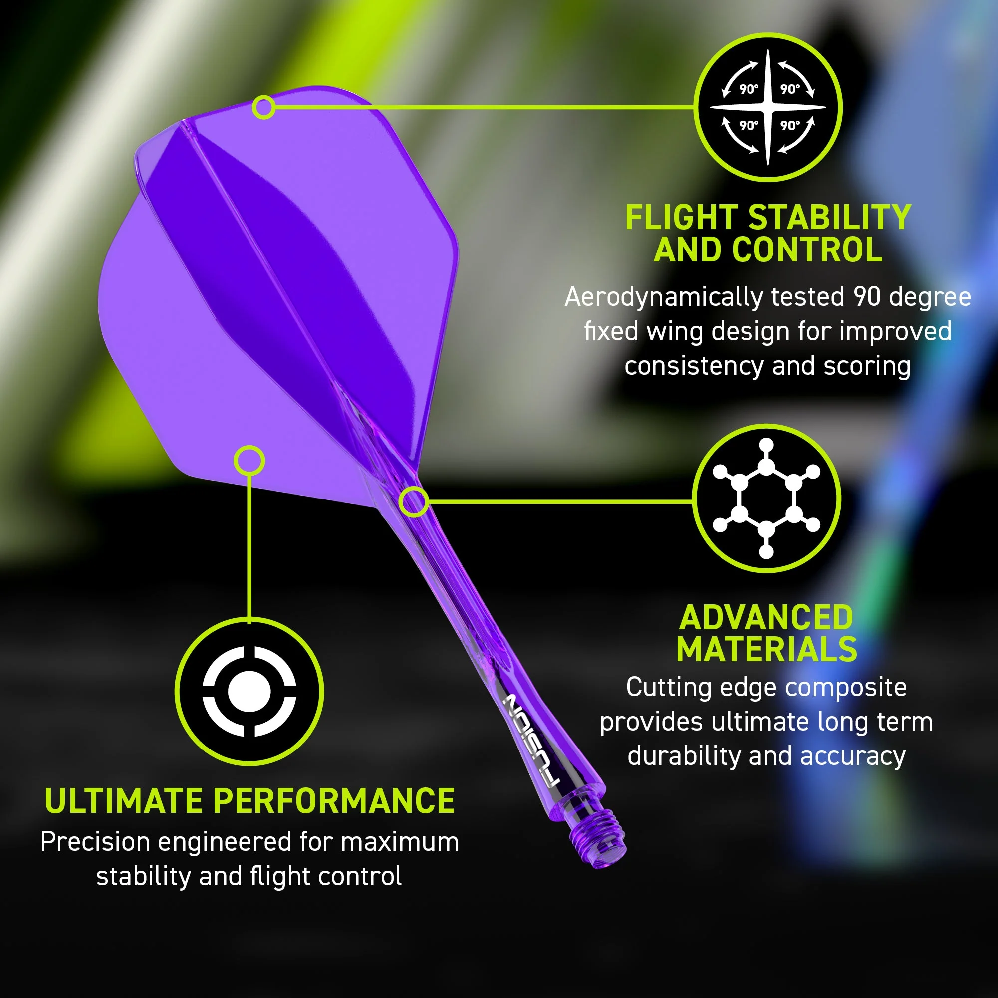 Fusion #2 Integrated Flight & Shaft Purple - Image 9