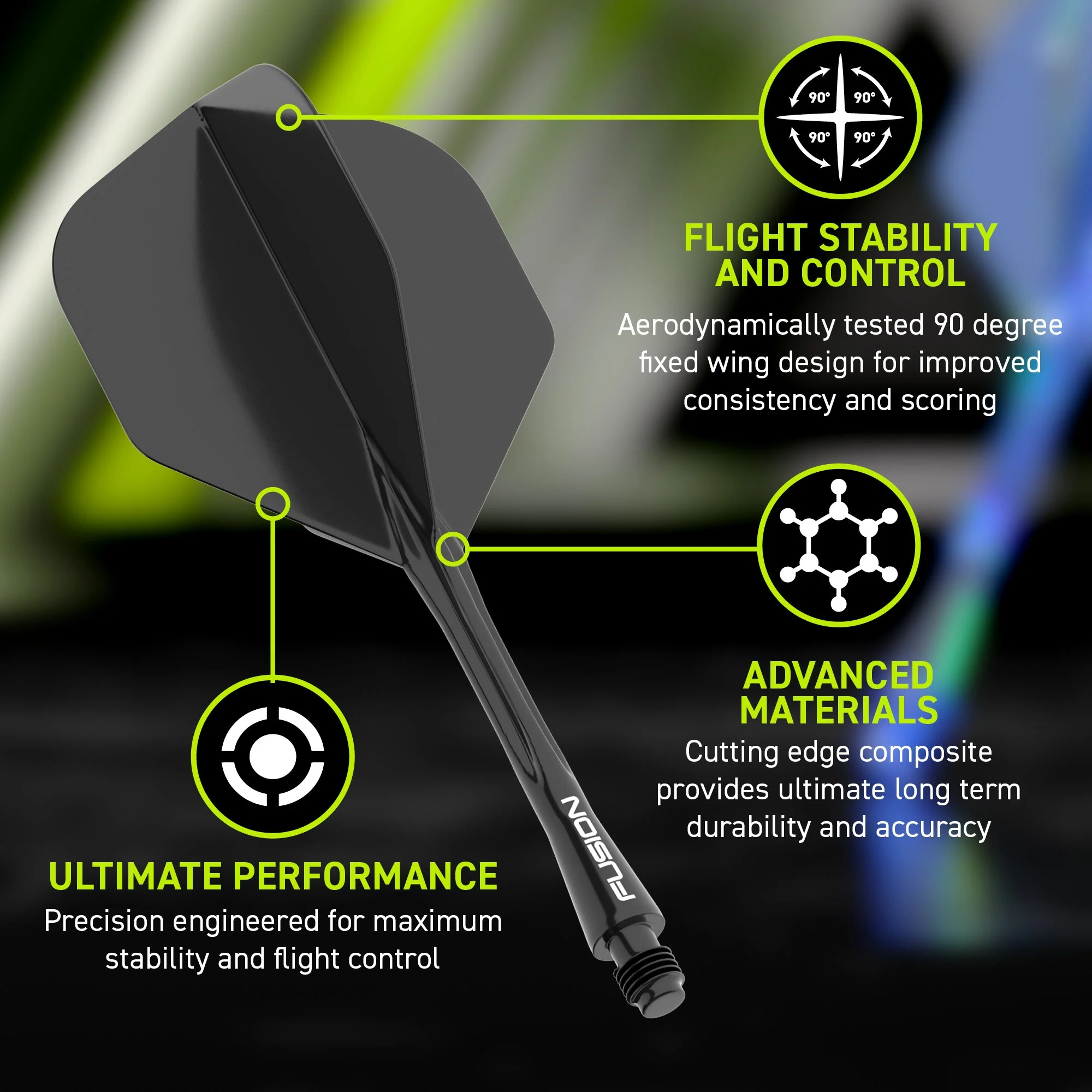 Fusion #6 Integrated Flight & Shaft Black - Image 9