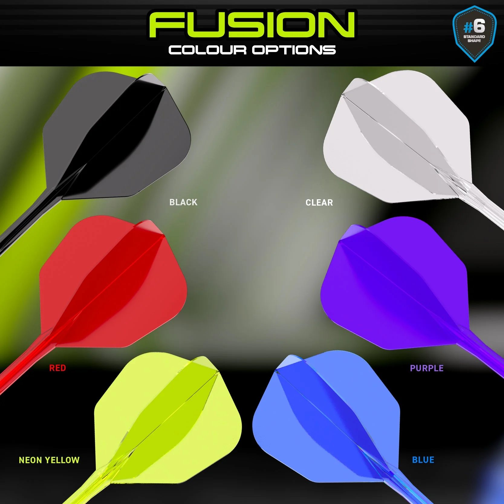 Fusion #6 Integrated Flight & Shaft Blue (Translucent) - Image 6