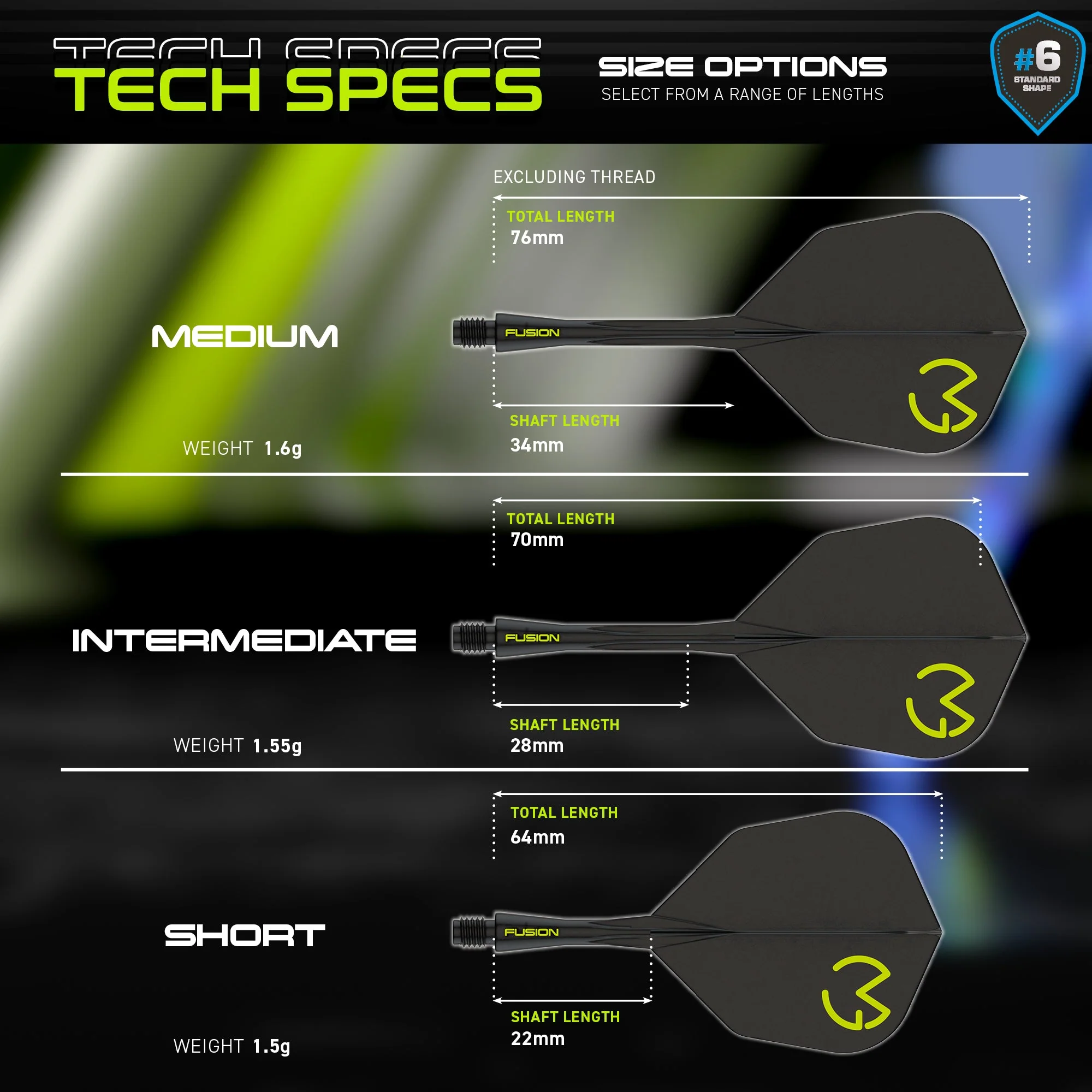 Fusion #6 Integrated Flight & Shaft MvG Design Black & Green - Image 5