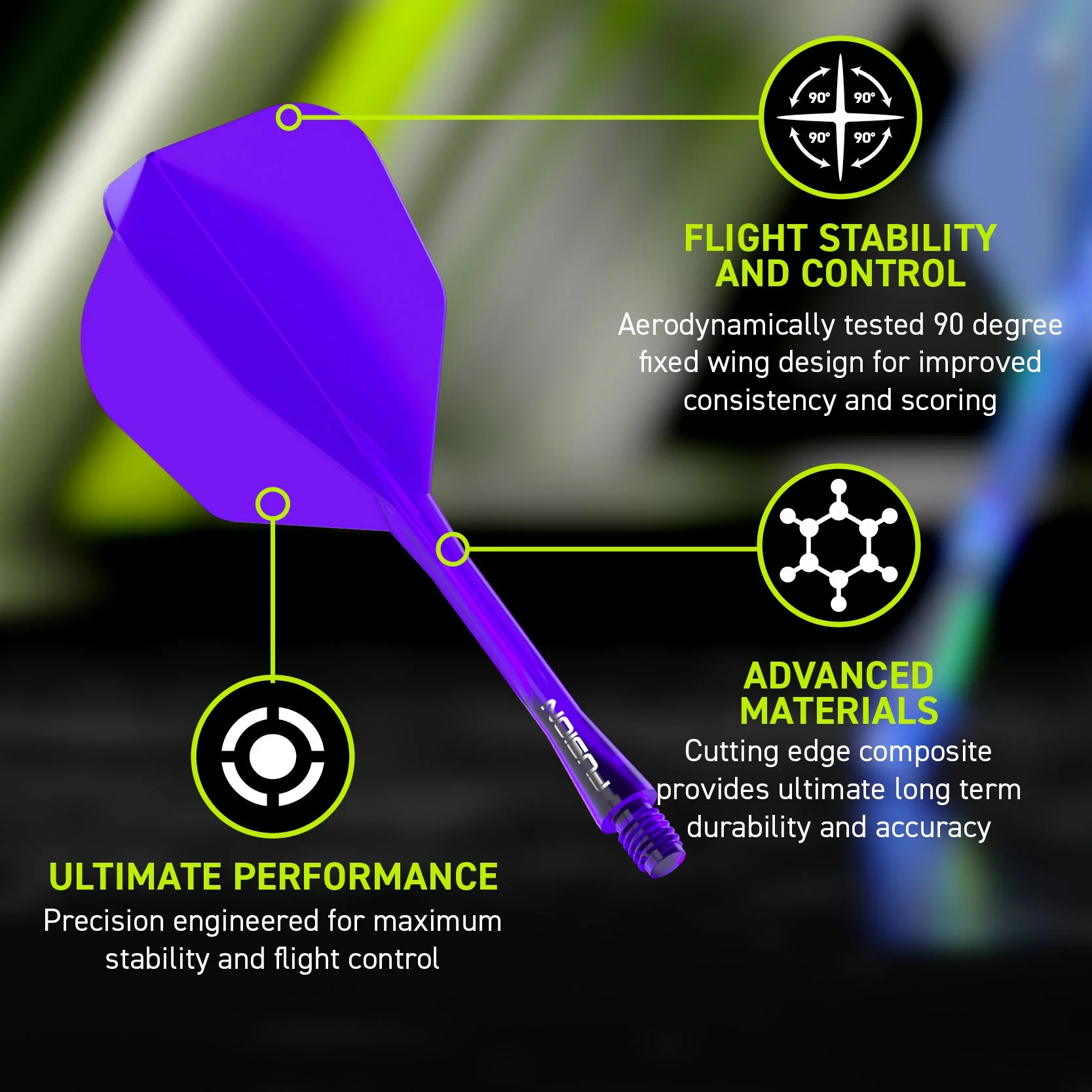 Fusion #6 Integrated Flight & Shaft Purple (Translucent) - Image 4