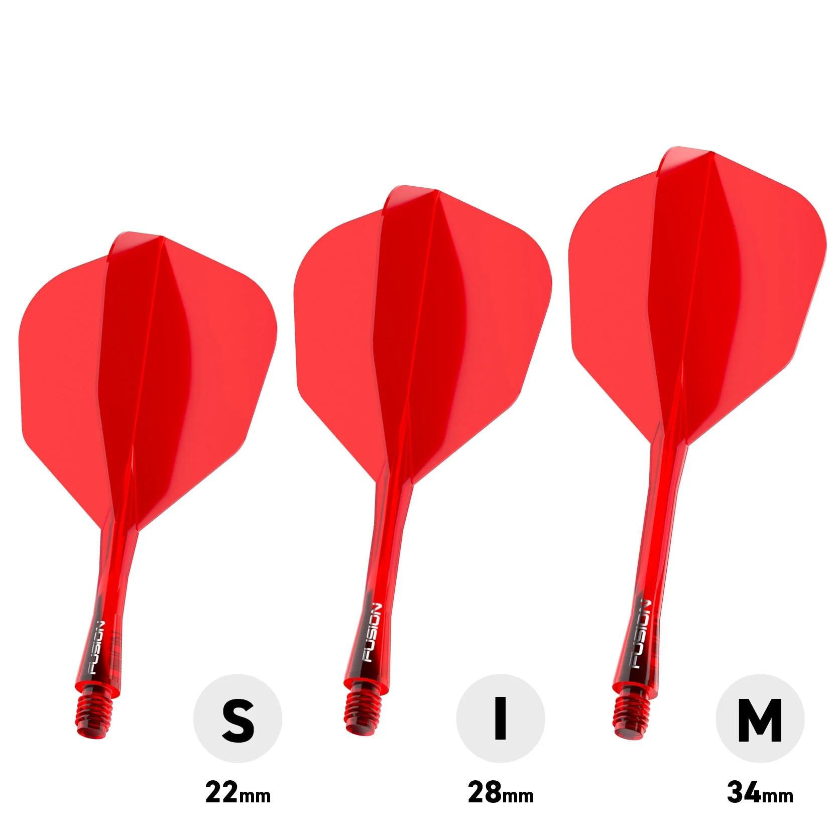 Fusion #6 Integrated Flight & Shaft Red (Translucent) - Image 3