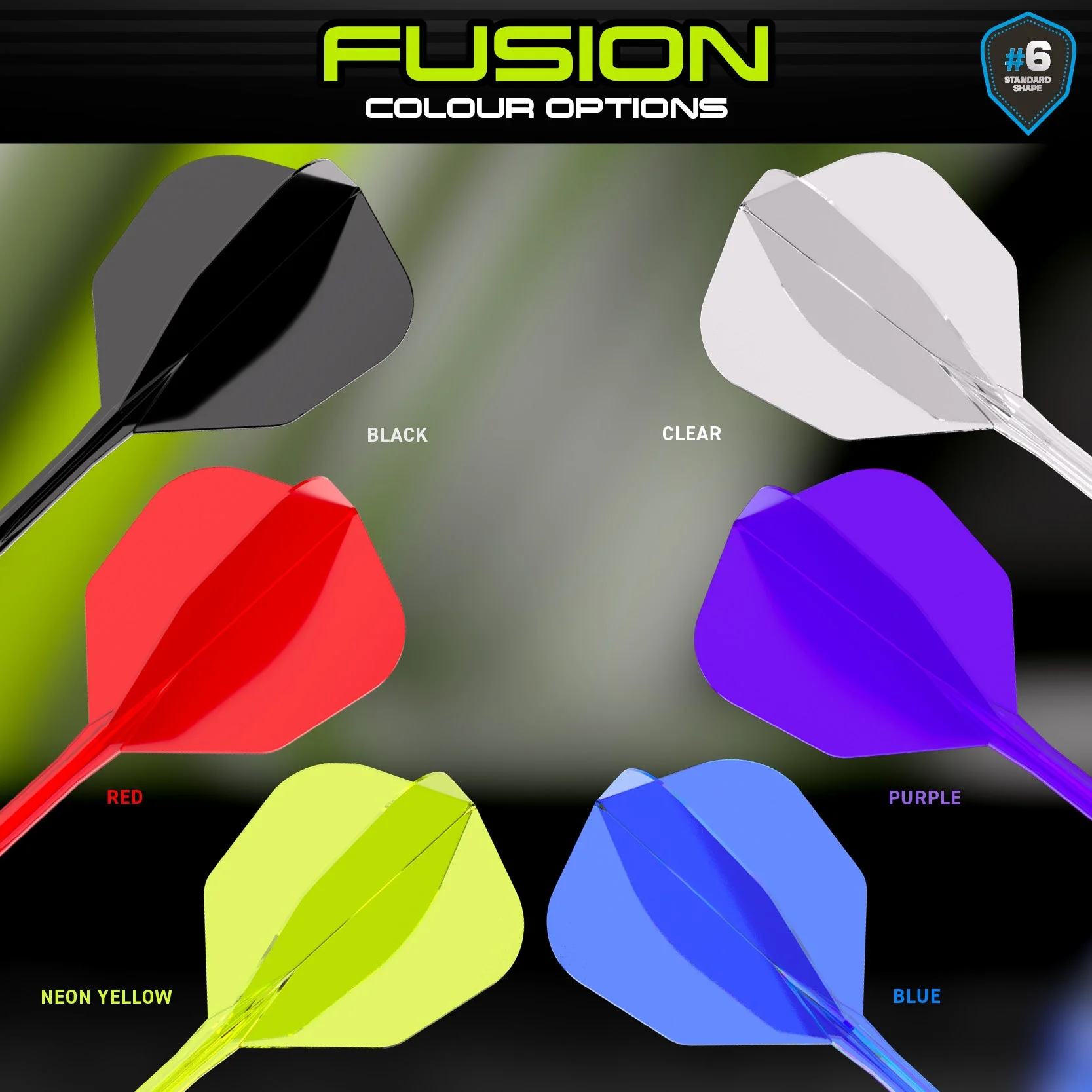 Fusion #6 Integrated Flight & Shaft Red (Translucent) - Image 6