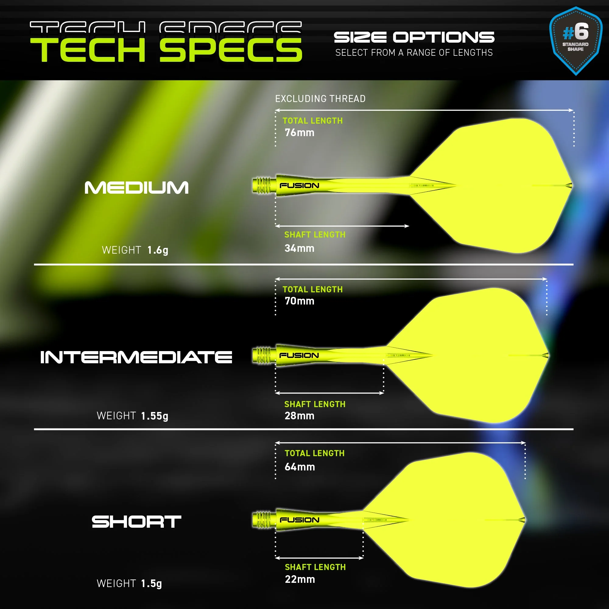 Fusion #6 Integrated Flight & Shaft Yellow - Image 12