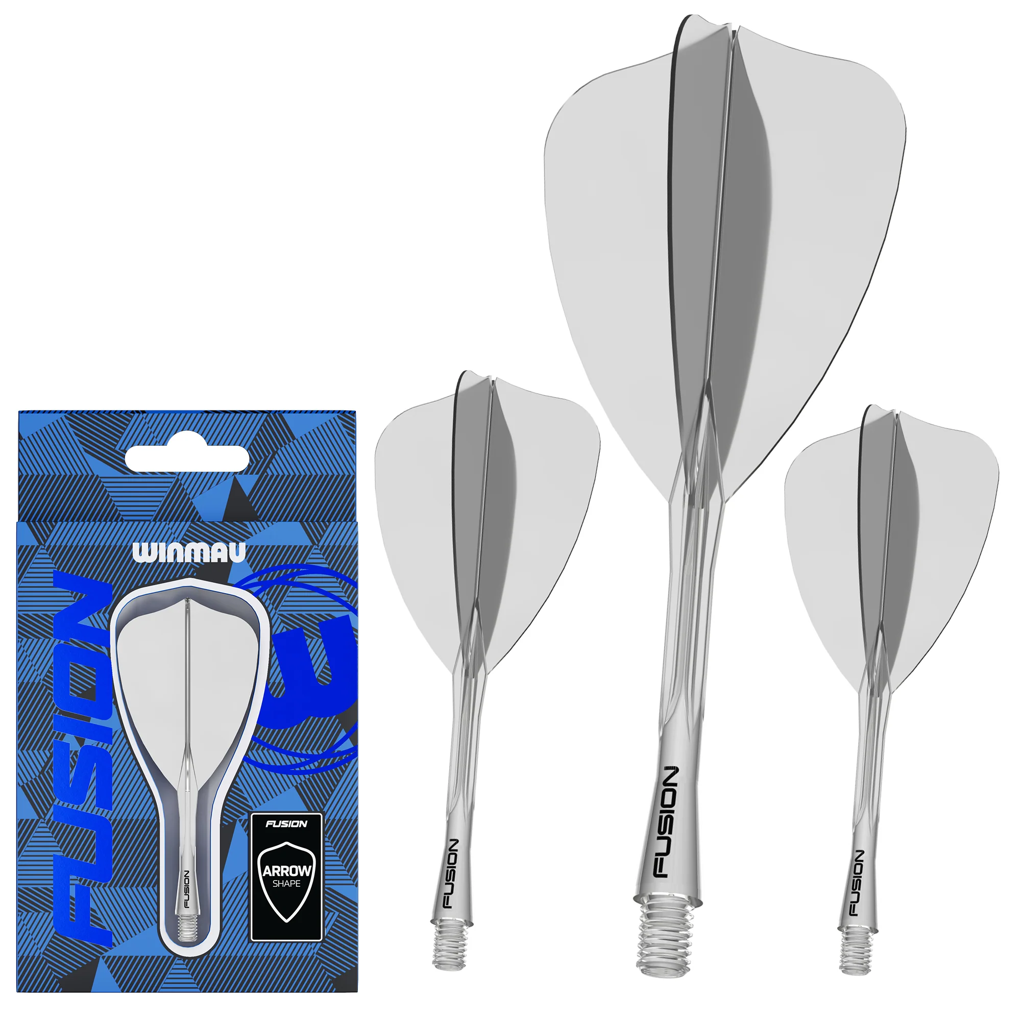 Fusion Arrow Integrated Flight & Shaft Transparent Clear Short