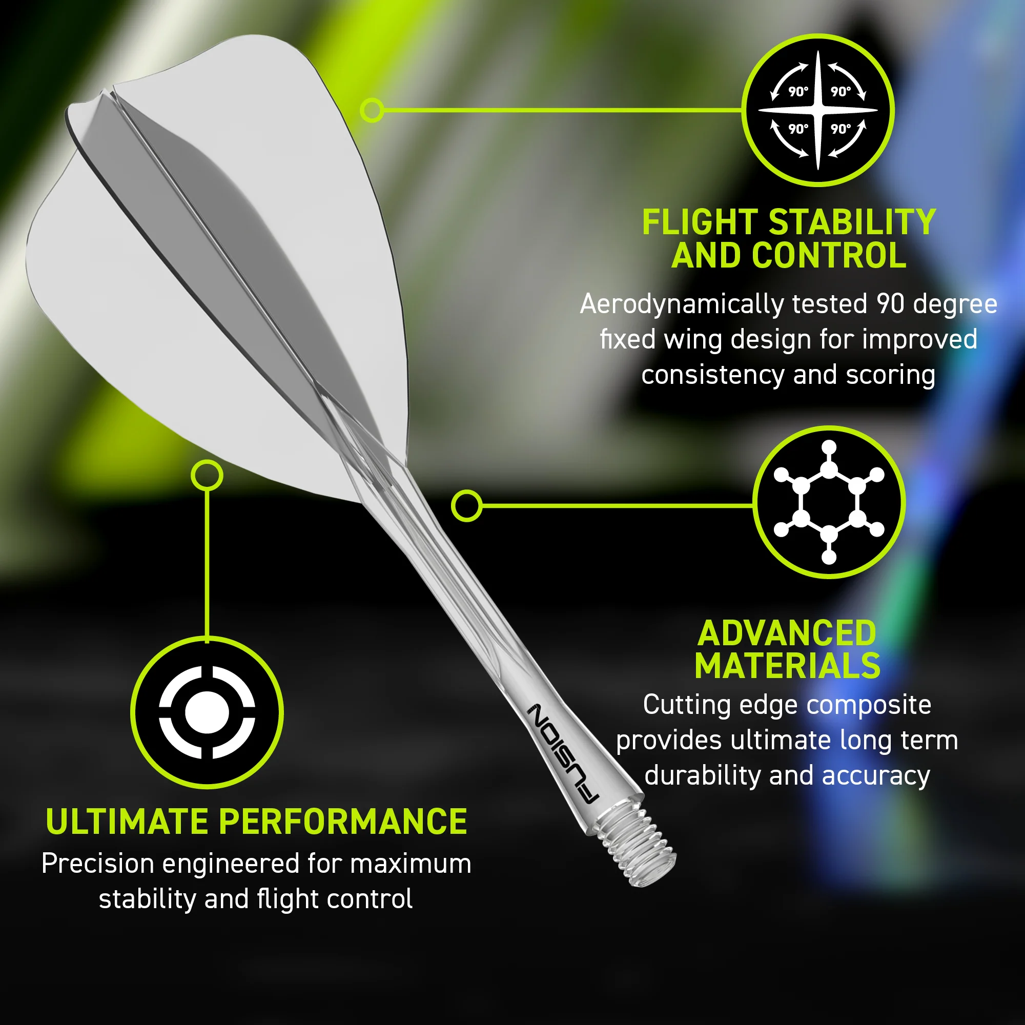 Fusion Arrow Integrated Flight & Shaft Transparent Clear Short - Image 4