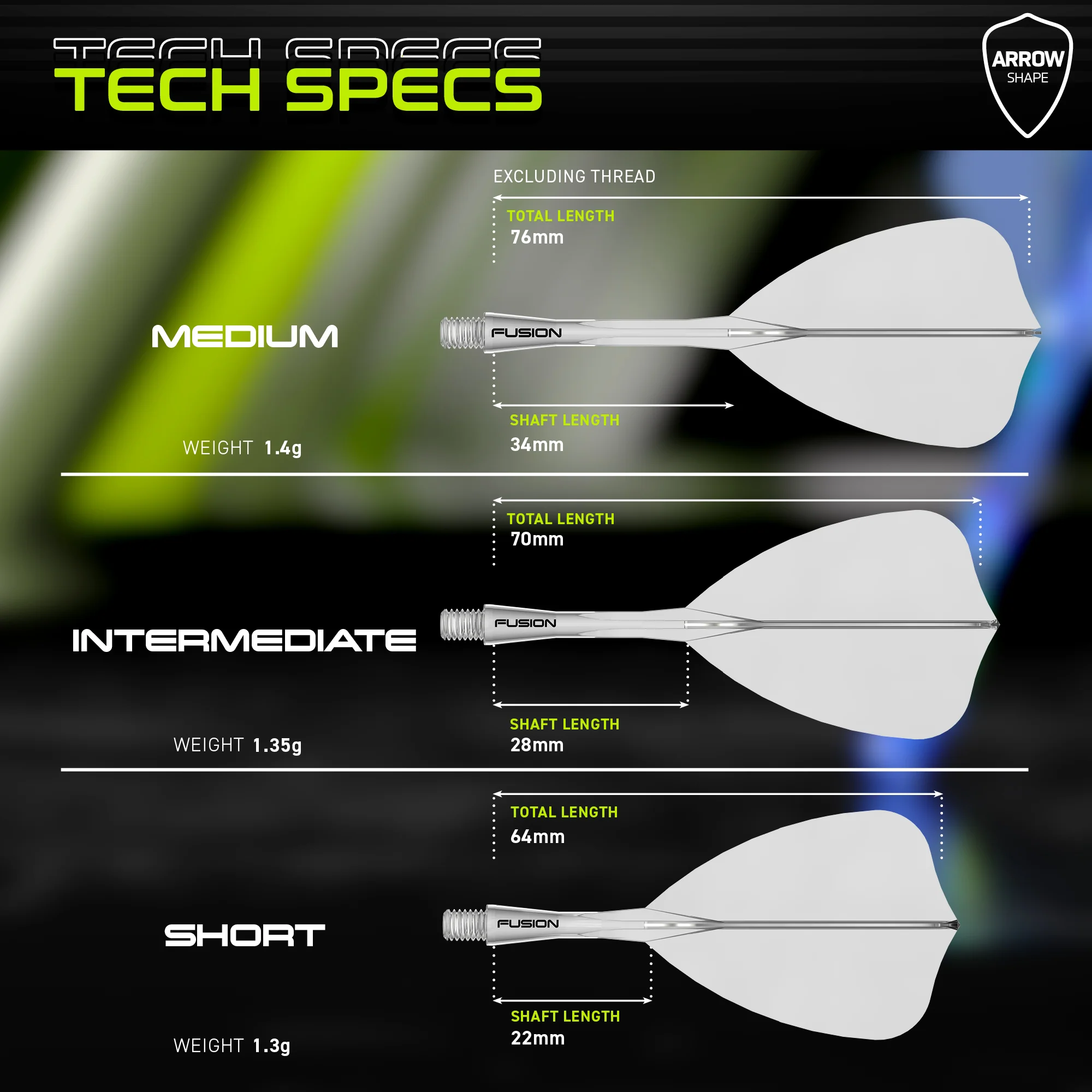 Fusion Arrow Integrated Flight & Shaft Transparent Clear Short - Image 5