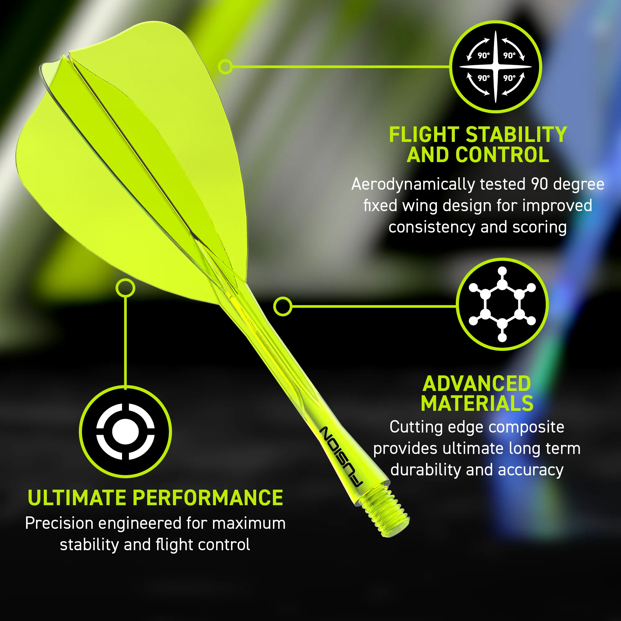 Fusion Arrow Integrated Flight & Shaft Transparent Yellow Short - Image 4