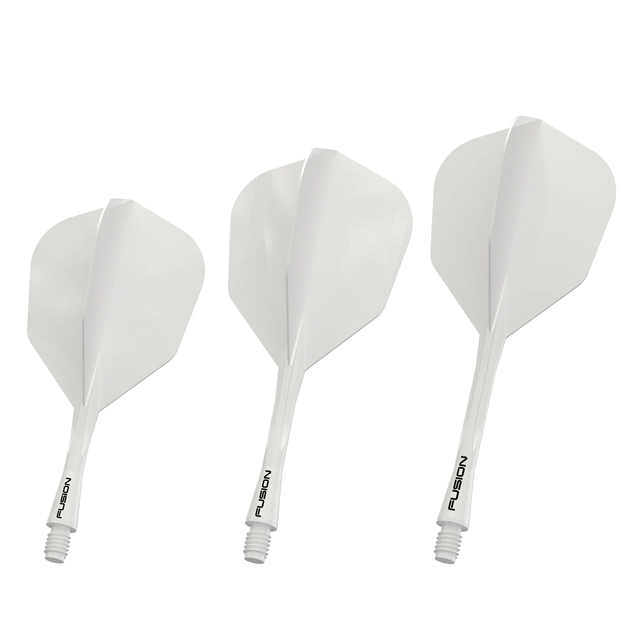 Fusion Integrated Flight & Shaft #6 Transparent Solid White Short - Image 2