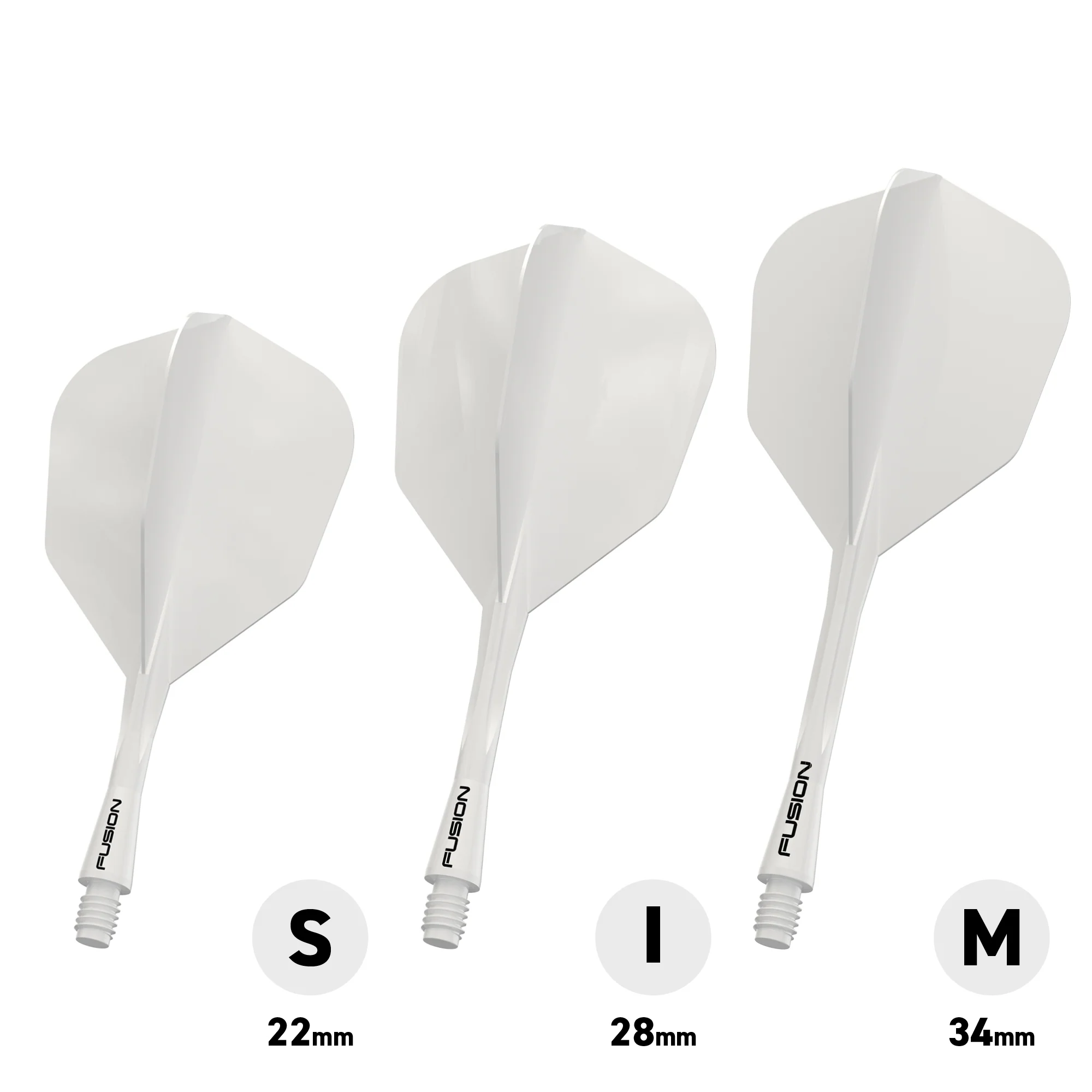 Fusion Integrated Flight & Shaft #6 Transparent Solid White Short - Image 3