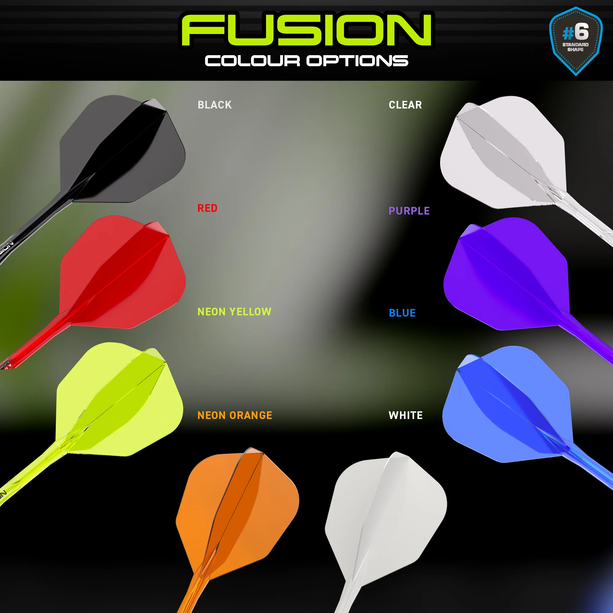 Fusion Integrated Flight & Shaft #6 Transparent Solid White Short - Image 6