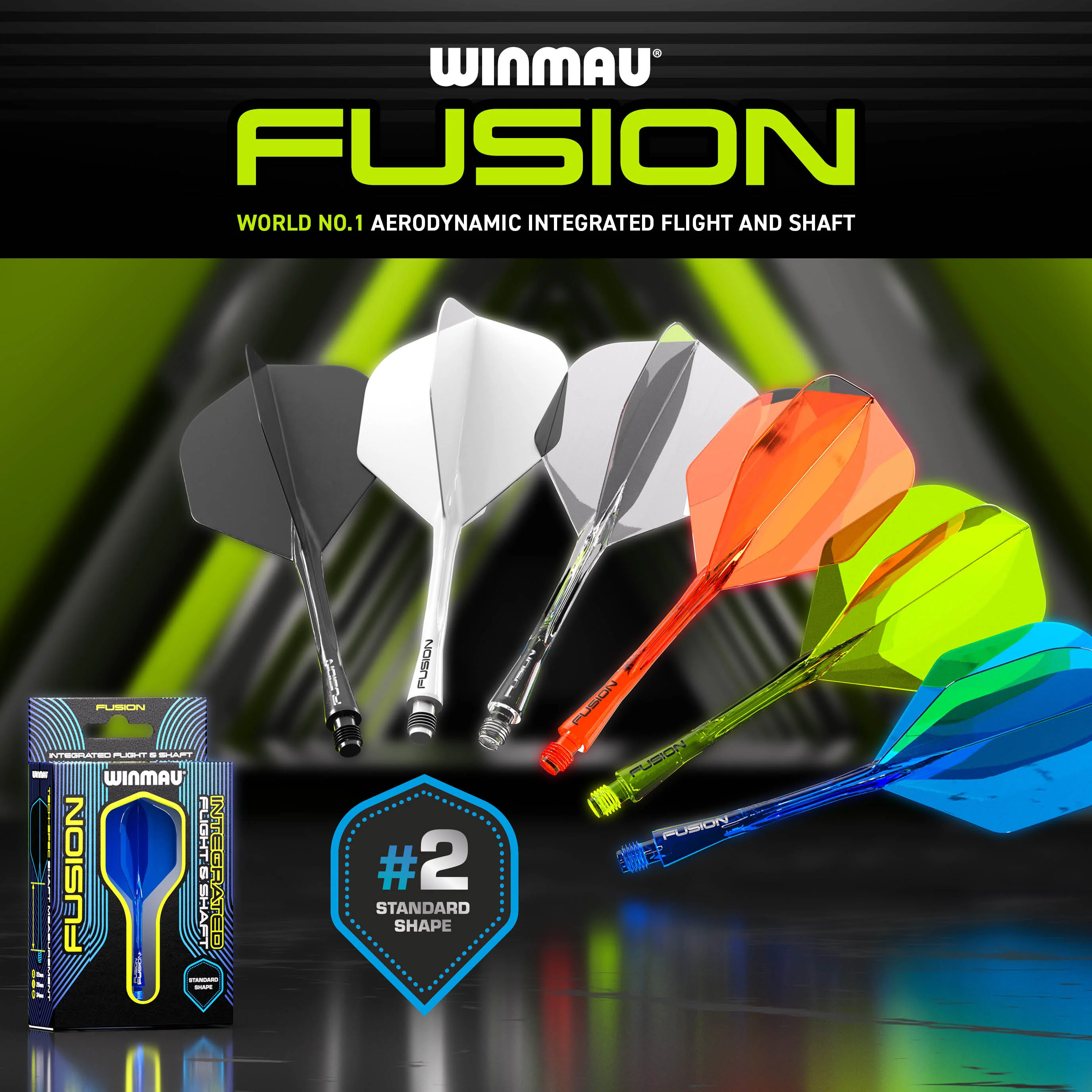 Fusion #2 Integrated Flight & Shaft - Neon Yellow - Image 4