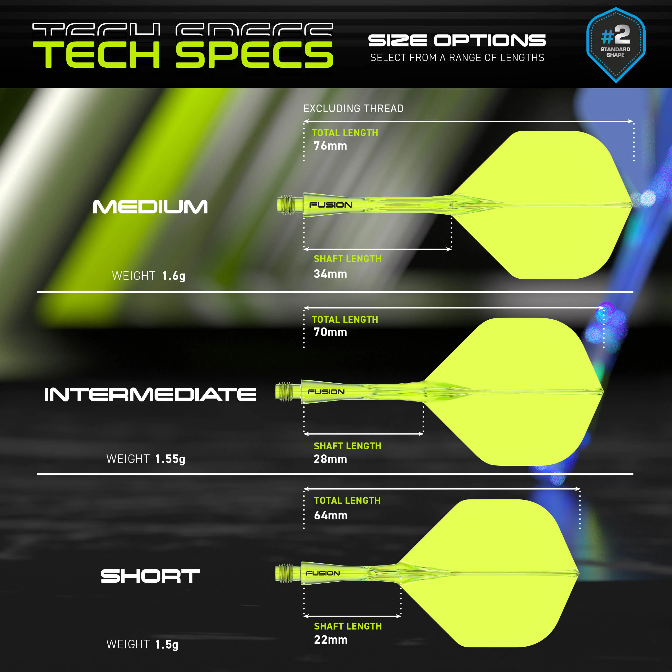 Fusion #2 Integrated Flight & Shaft - Neon Yellow - Image 5