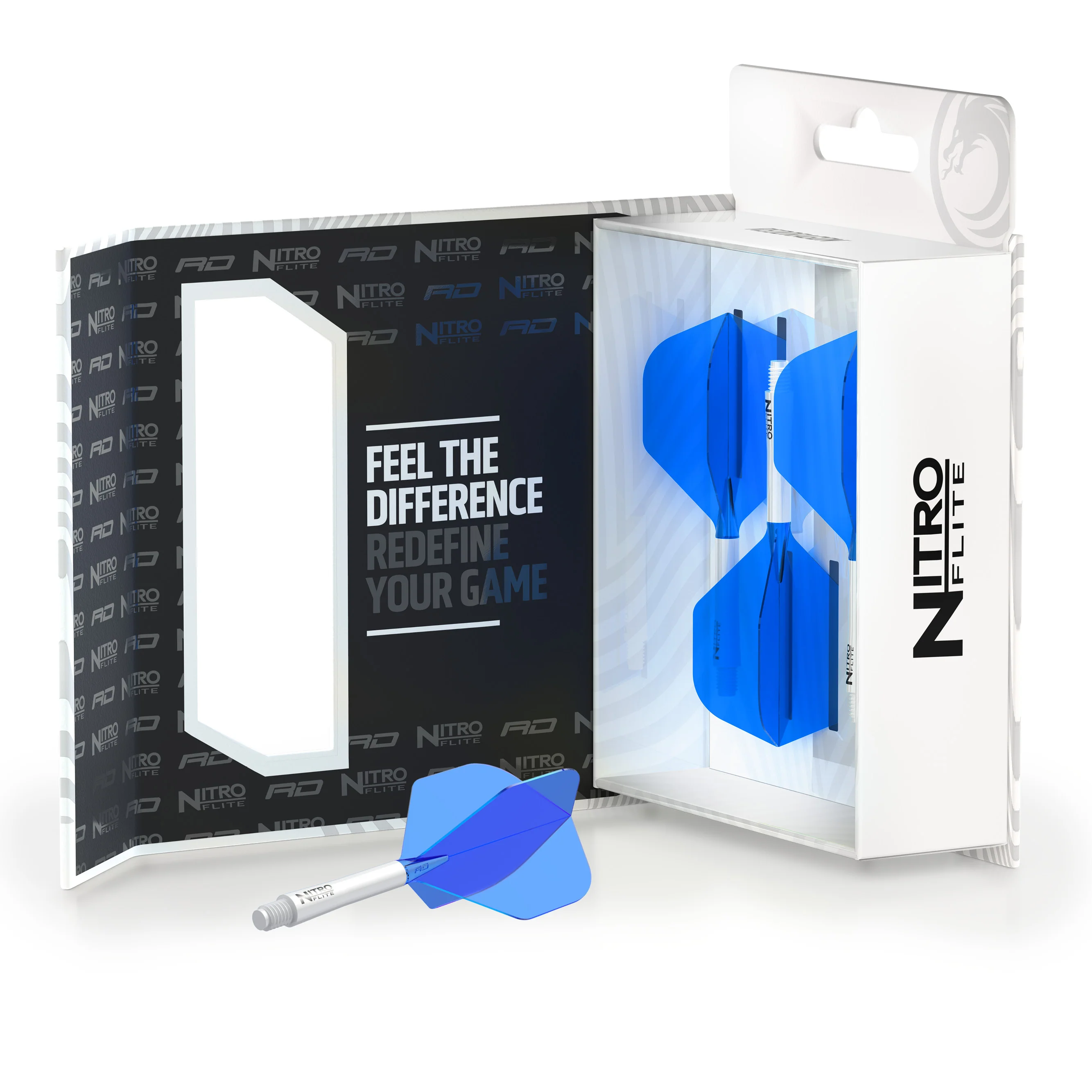 Nitro Flite - Integrated Flight and Shaft White & Blue - Image 6