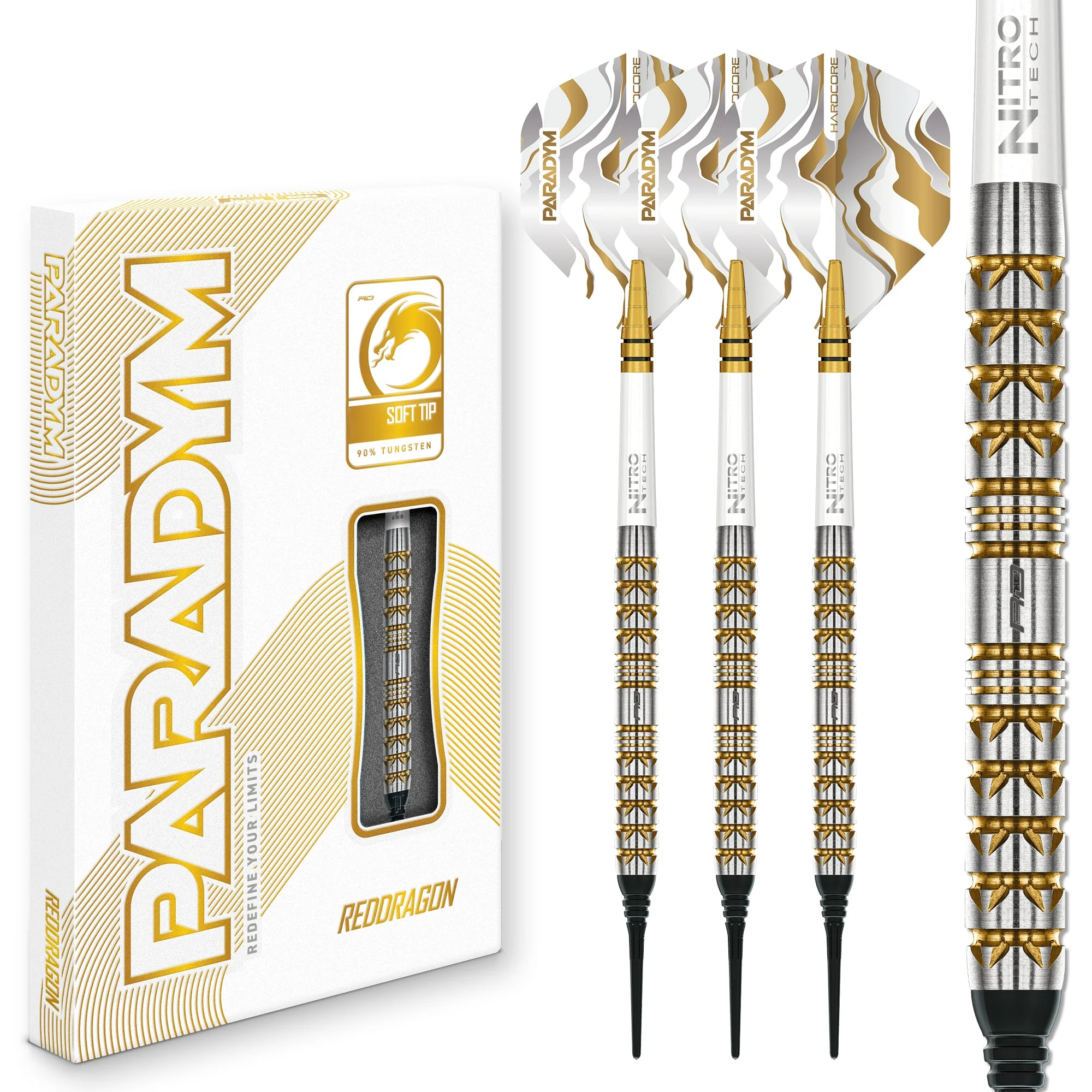 Red Dragon Paradym Soft Tip Darts – Gold & Silver Parallel