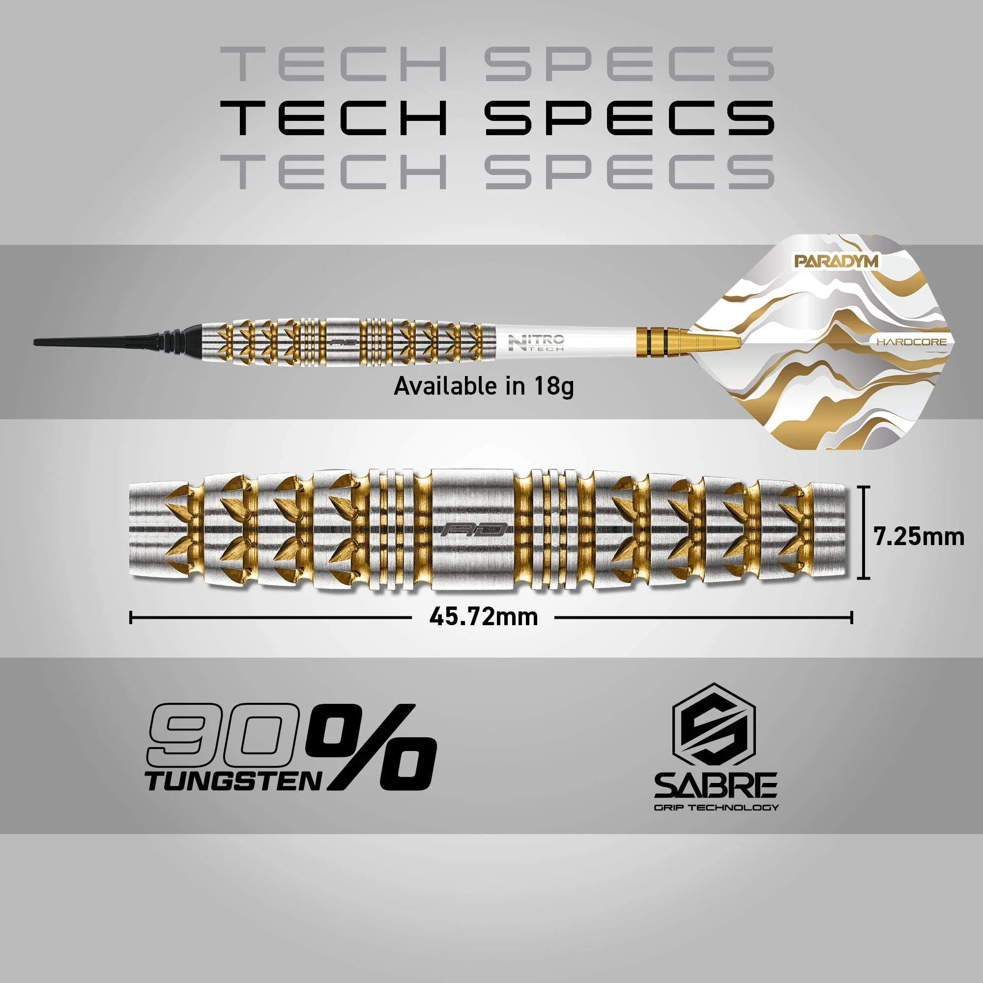 Red Dragon Paradym Soft Tip Darts – Gold & Silver Torpedo - Image 5