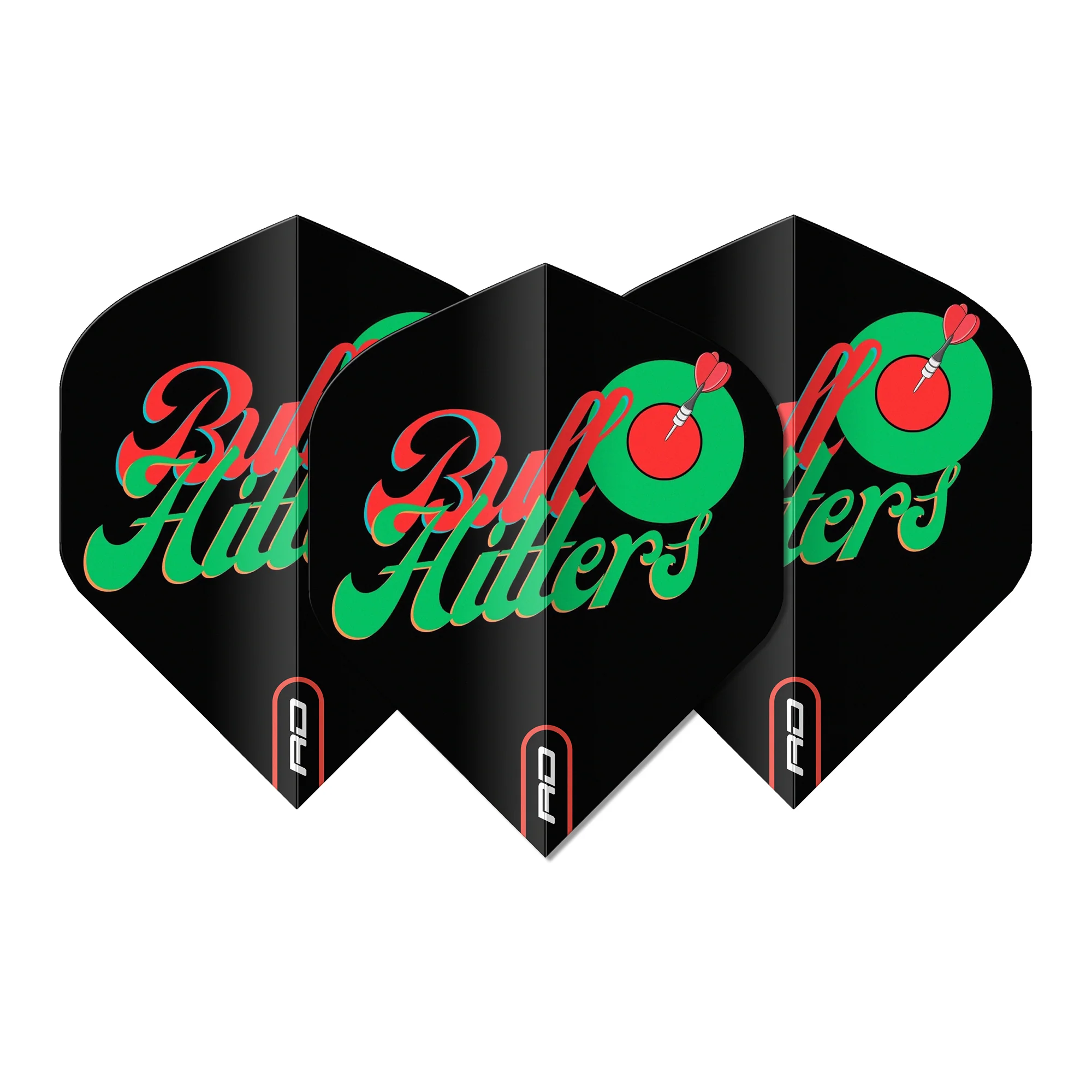 Red Dragon Bullhitters Black, Red and Green Extra Thick Standard Dart Flights - Image 3