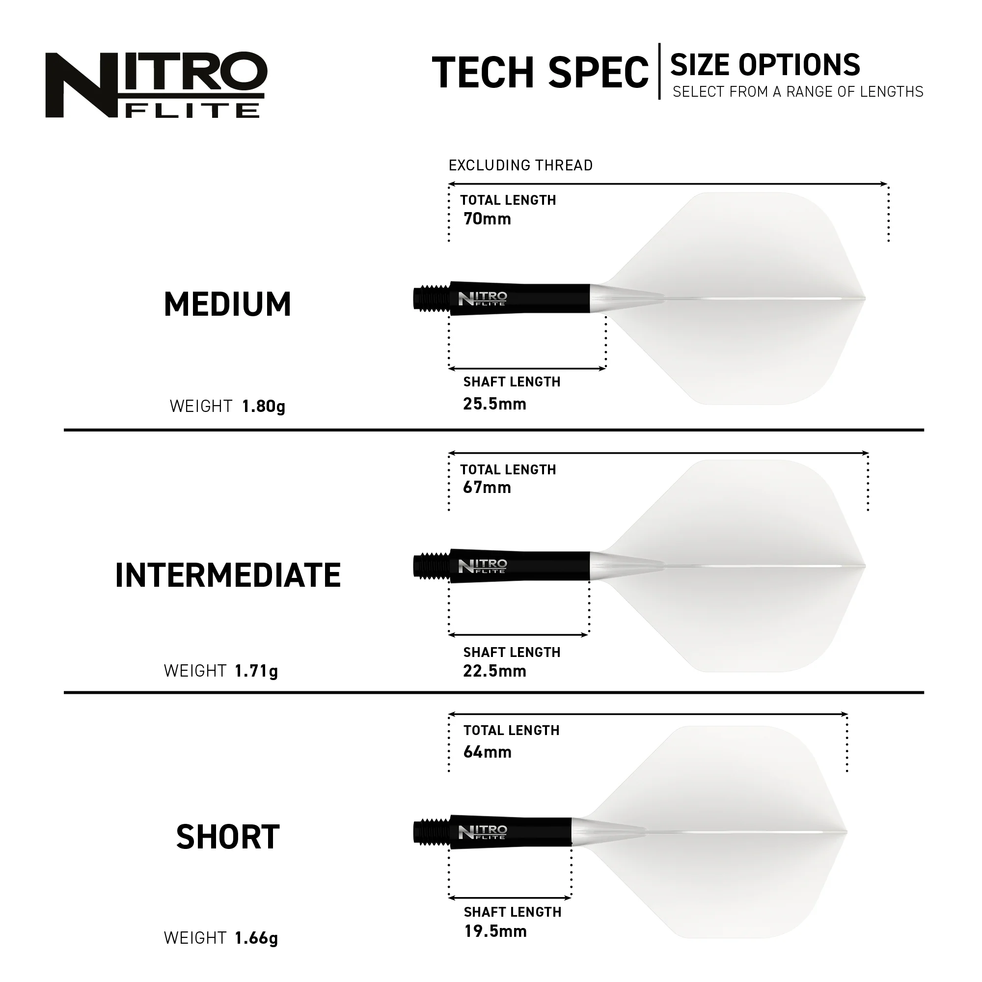 Red Dragon Nitro Flite Solid White and Black - Image 6