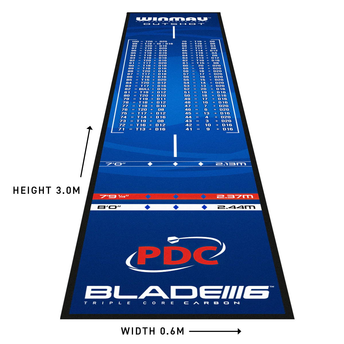 Pro Zone Outshot Soft Feel Dart Mat - Image 3